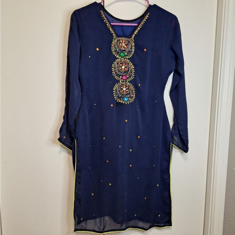 Sequin Navy Kurta Tunic